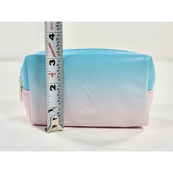 New YSL Beauté Cosmetic Bag Blue Pink Ombré Gradient Pouch Limited Edition GWP - Picture 7 of 9